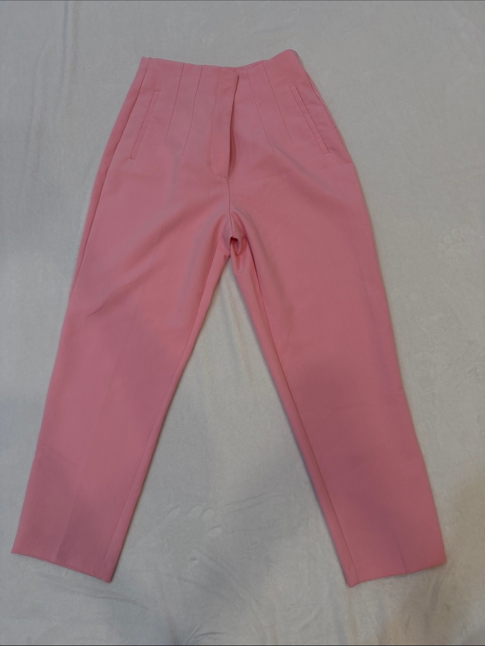 Zara Pink High-Waist Tapered Pants
